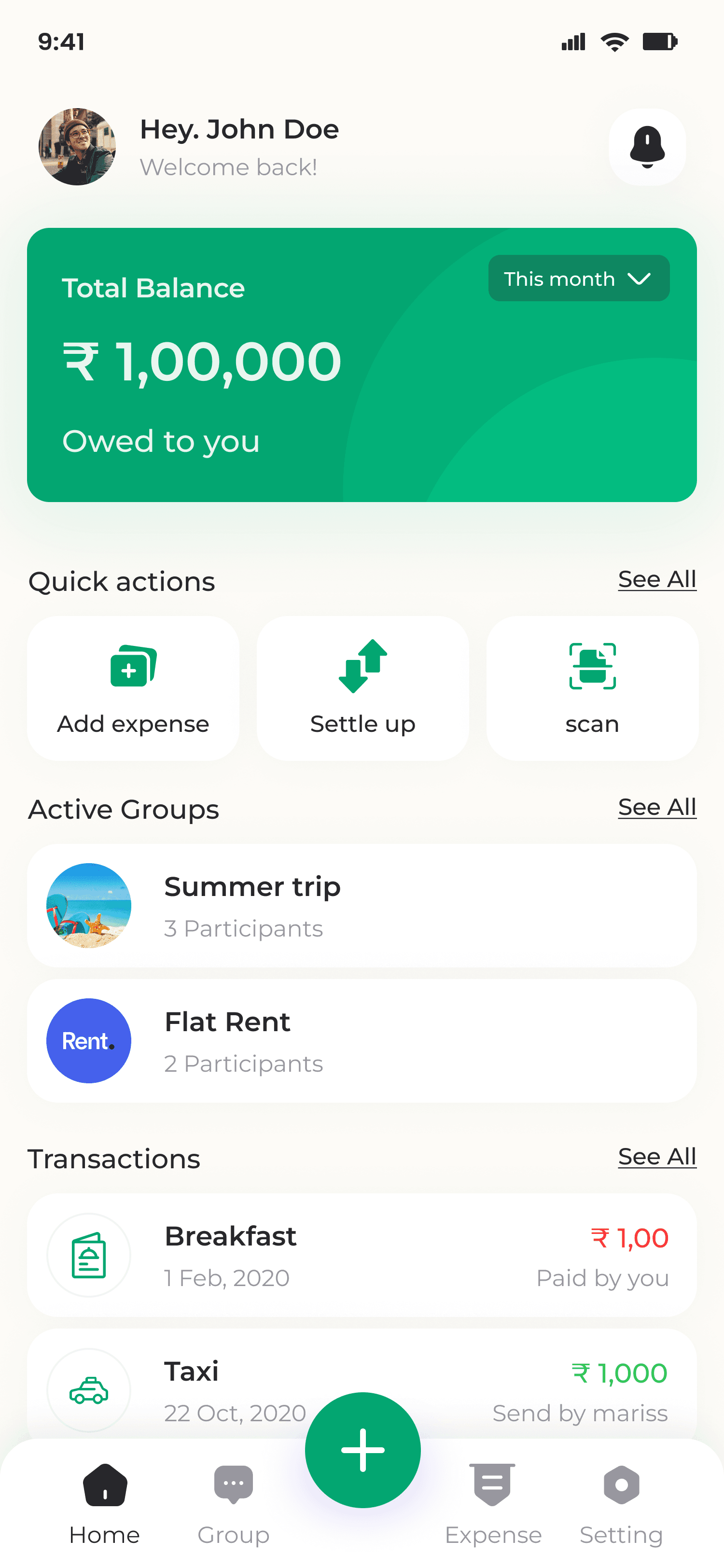 Splitry App Mockup